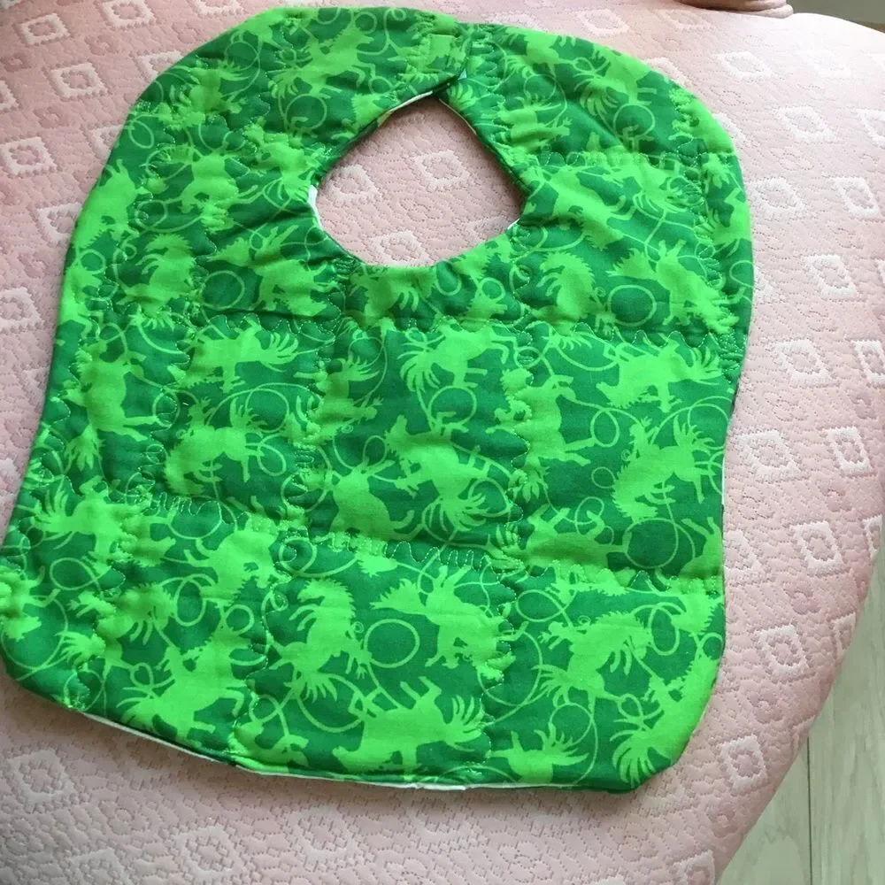 3/$25 or $12 each. NWT Reversible Hand Crafted Baby Bib in Greens